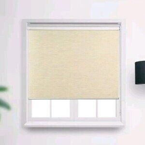 100% Blackout UV Protected Thermal Insulated Roller Shades Natural